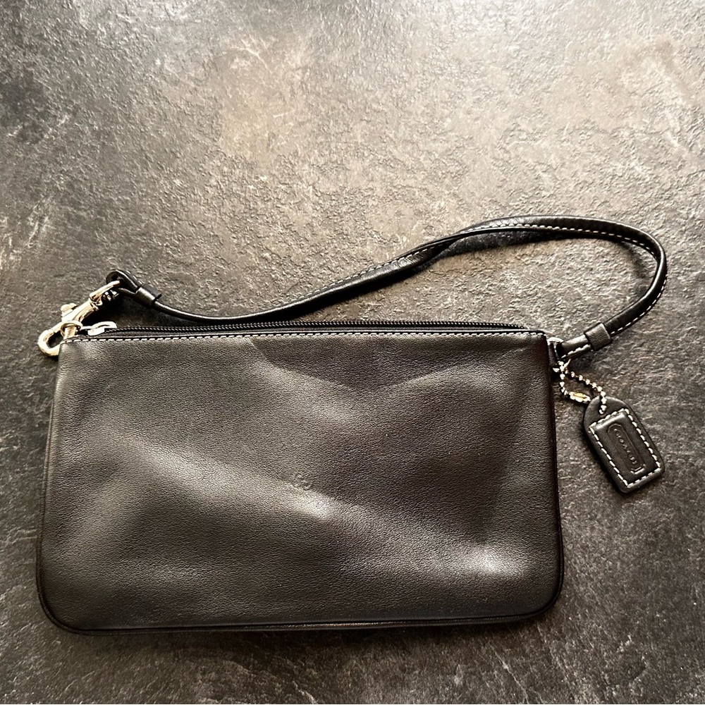 Coach Black Leather Wristlet - Picture 2 of 7